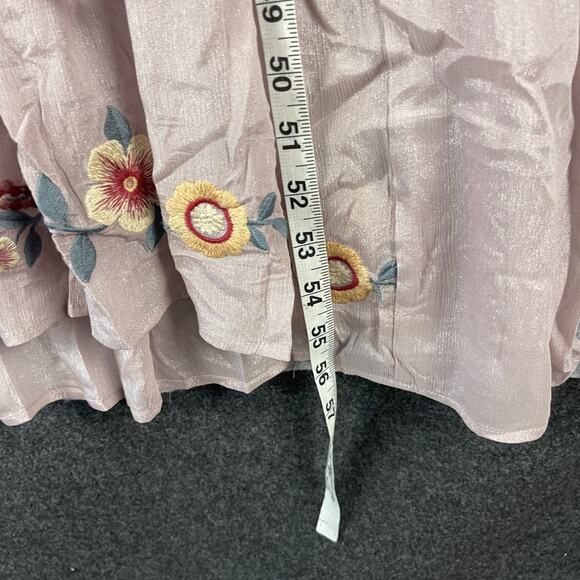 Savanna Jane Tiered Maxi Dress Womens Medium Floral Embroidery Peasant Boho NEW - Picture 15 of 16